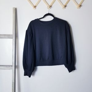 NWOT PROLOGUE PUFFED SLEEVE BLACK SWEATSHIRT SIZE MEDIUM